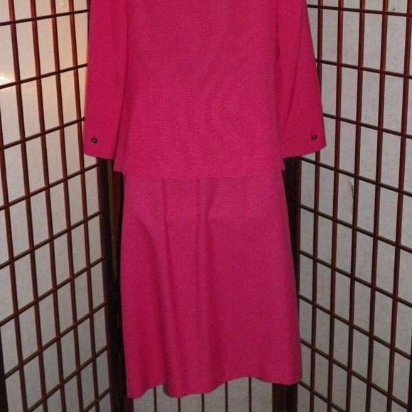HOST PICK VTG Harrington Square 2 PC Pink Skirt Jacket Suit - Picture 4 of 11